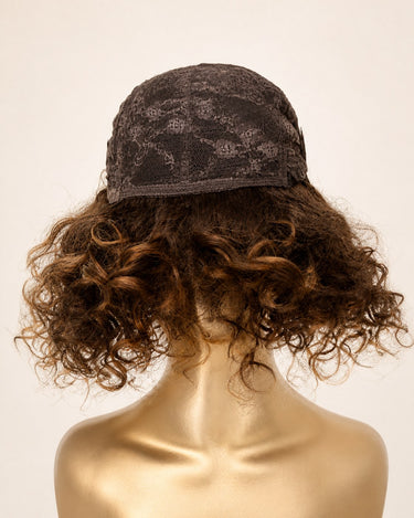 Moxi Loxi Sample Piece completely wefted cap, exterior construction view.