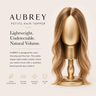 Aubrey petite crown volume topper by Moxi Loxi, a lightweight remy human hair topper for early thinning at the crown.