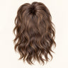 ROMY Remy human hair fringe topper in dimensional brunette, styled with soft face framing movement