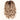 ROMY human hair fringe topper shown in a rooted blonde shade