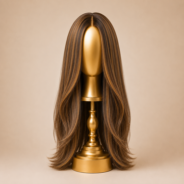Moxi Loxi Hunter lace front silk top wig – Cappuccino, long straight European human hair, 22 inches