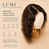 Front view of the Moxi Loxi Lumi lace-front human hair topper with lightweight natural-texture coverage.