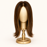 Moxi Loxi VIX lightweight coverage topper in warm brown on a gold mannequin, front view.