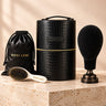 Moxi Loxi Voyage four-piece wig and topper care system with black travel case, storage bag, styling stand and brush