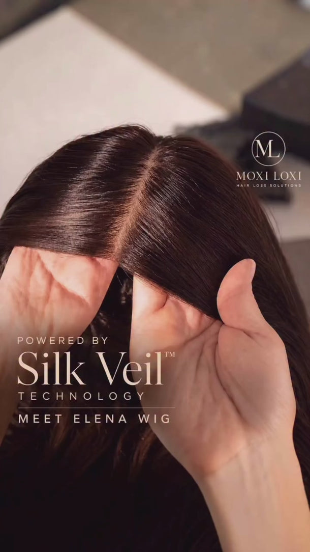 Video showing the ELENA Silk Veil human hair wig, including movement and cap details.