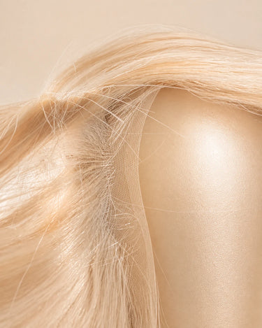 Hairline and original lace detail on The Motion Archive Piece in Vienna Blonde